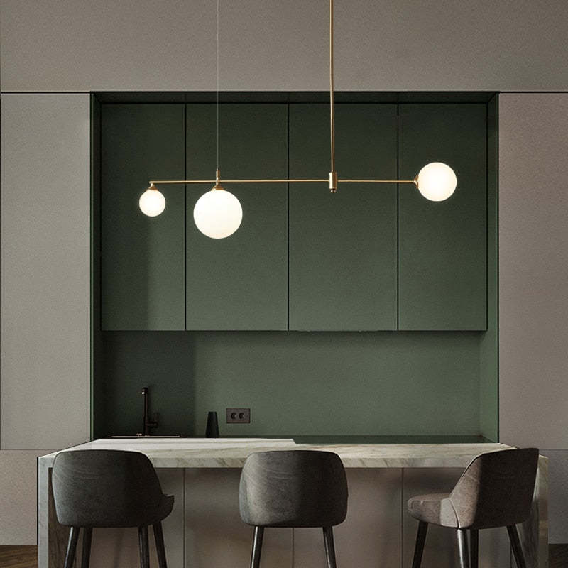 Freyza | Suspension dorée en cuivre – Cuisine moderne et salle à manger