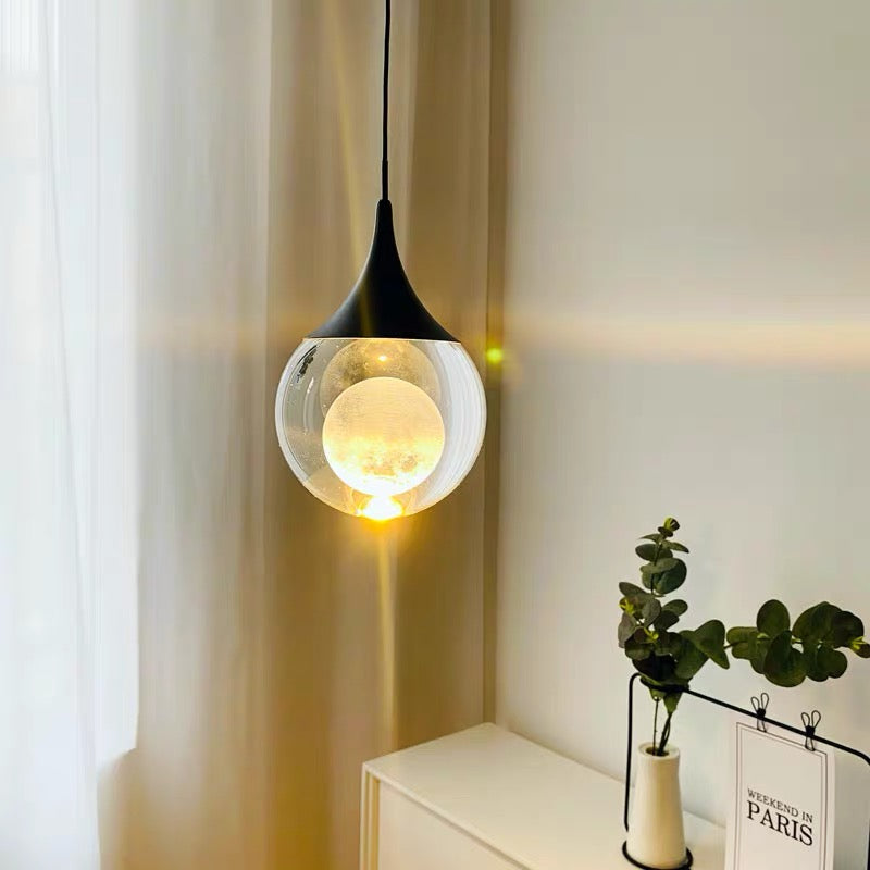 Freyza - Moon Clear Glass Ball Pendant Light