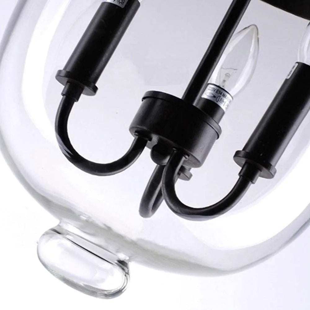 Freyza | Suspension Silva en verre noir – Luminaire suspendu industriel pour cuisine et salle à manger