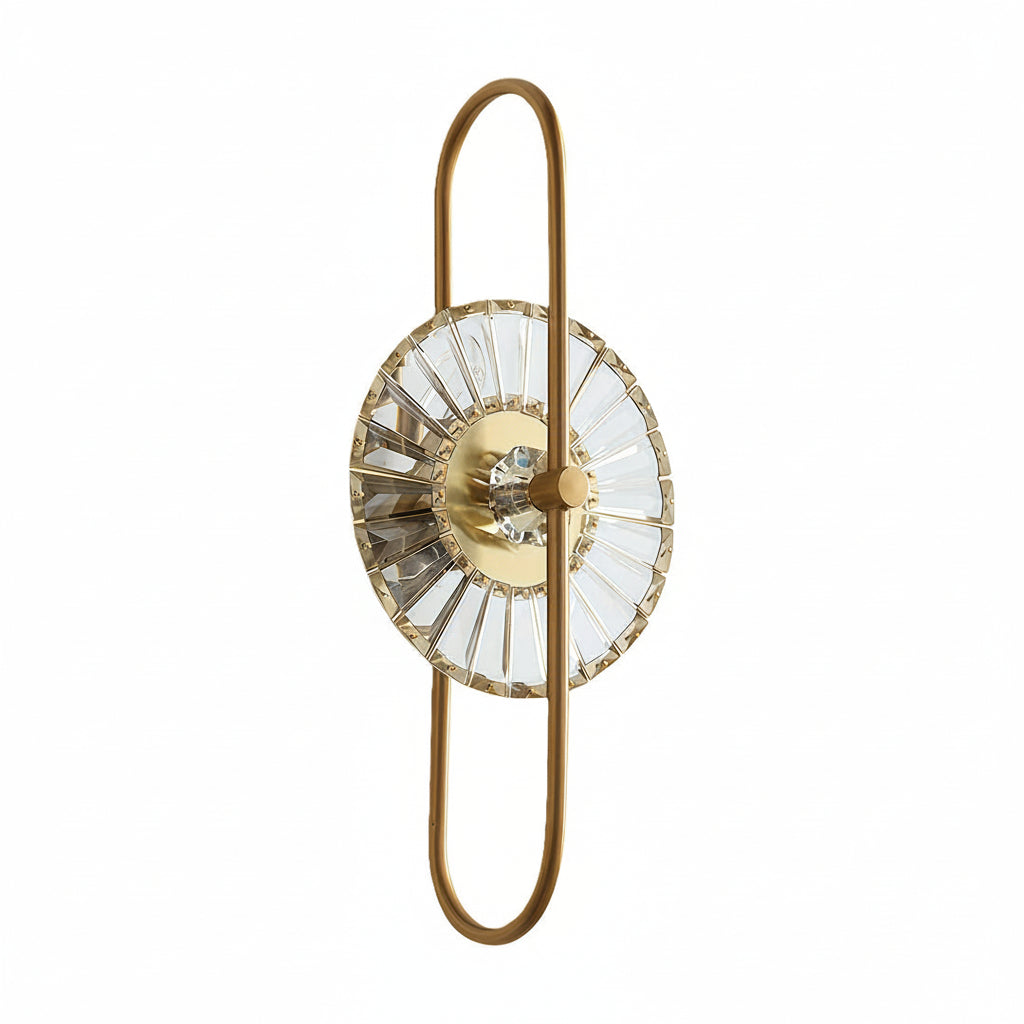 Freyza - LED Wall Sconce – Art Deco Crystal Gold Iron E14 (25x63cm)