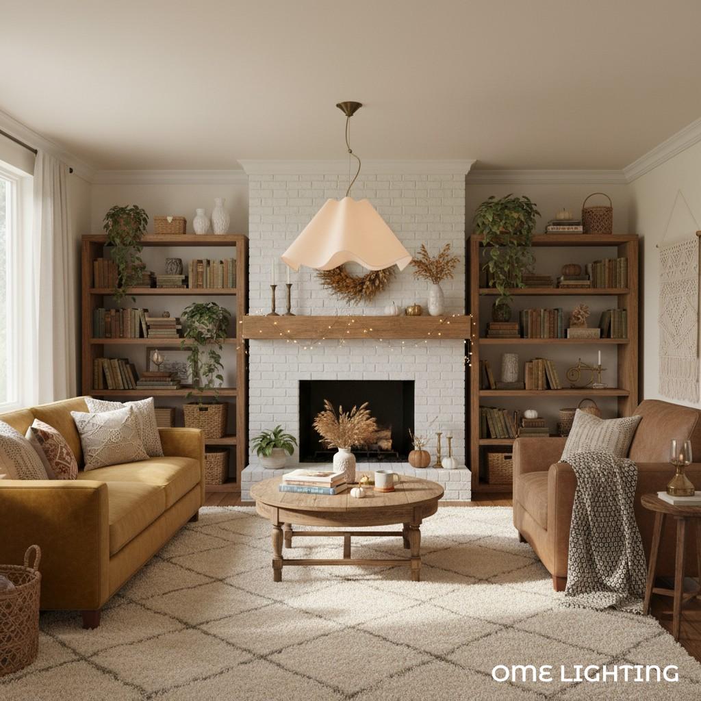 Freyza | Curve Modern Linen Pendant Light