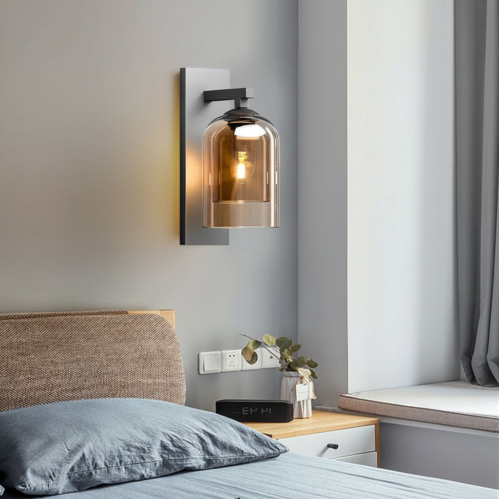 Freyza - LED Wall Sconce Light – Modern Nordic Double-Layer Glass Iron (33x15cm / 13.0x6.0in)