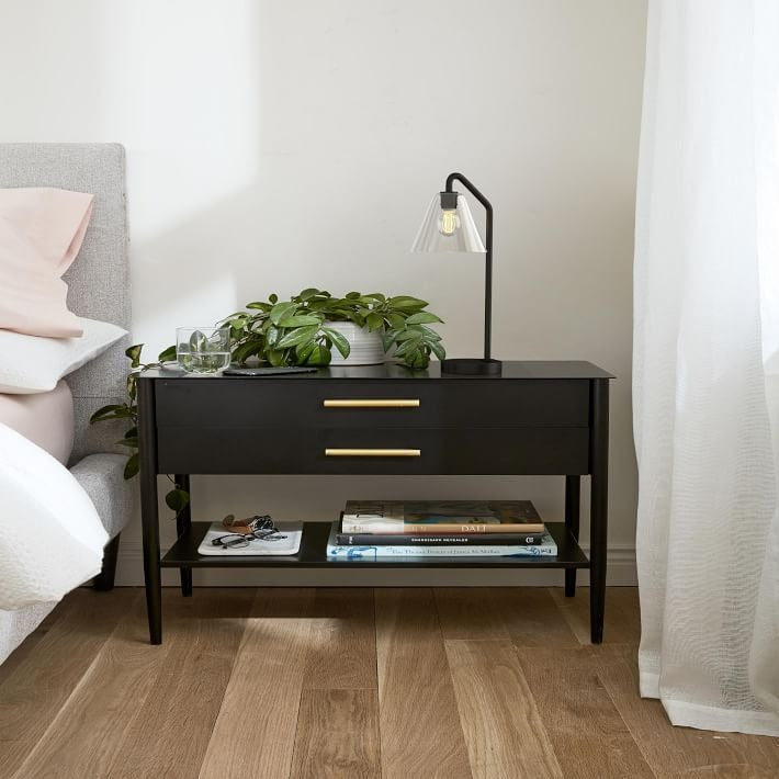 Freyza | Glas-Tischlampe – moderne Nachttischlampe fürs Schlafzimmer