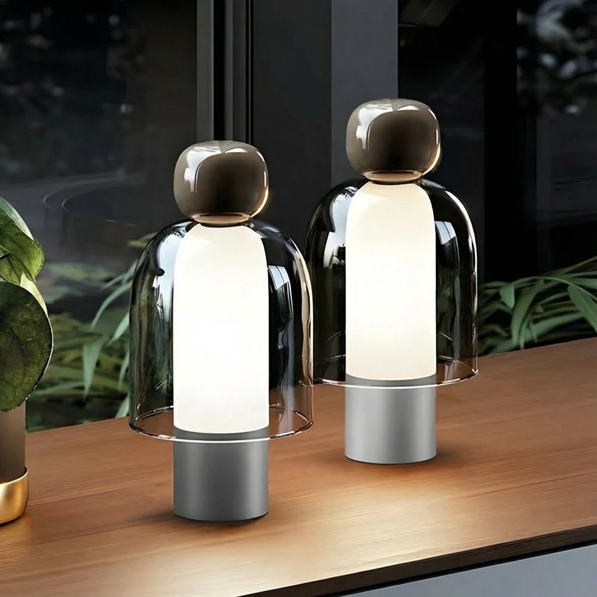 Freyza - LED Table Lamp Nordic Glass Portable Dimmable Cordless 34cm / 13.4in