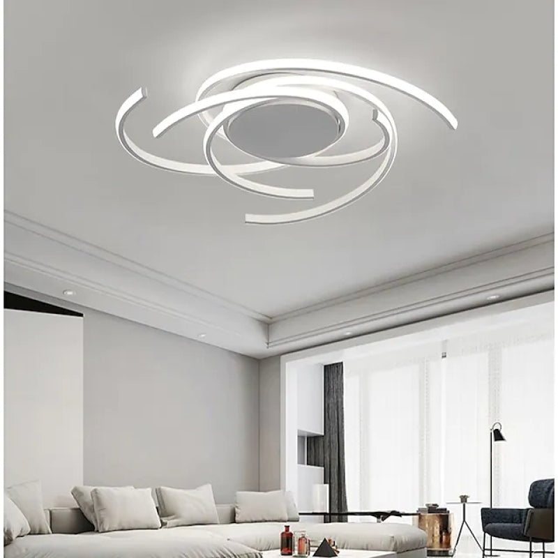 Freyza | Plafonnier affleurant noir et blanc à plusieurs lumières – Moderne pour chambre, couloir et cuisine