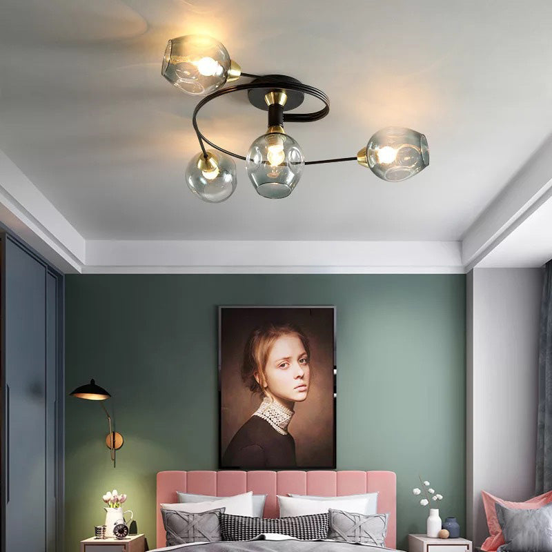 Freyza | Plafonnier encastré noir et doré – chambre, couloir, cuisine