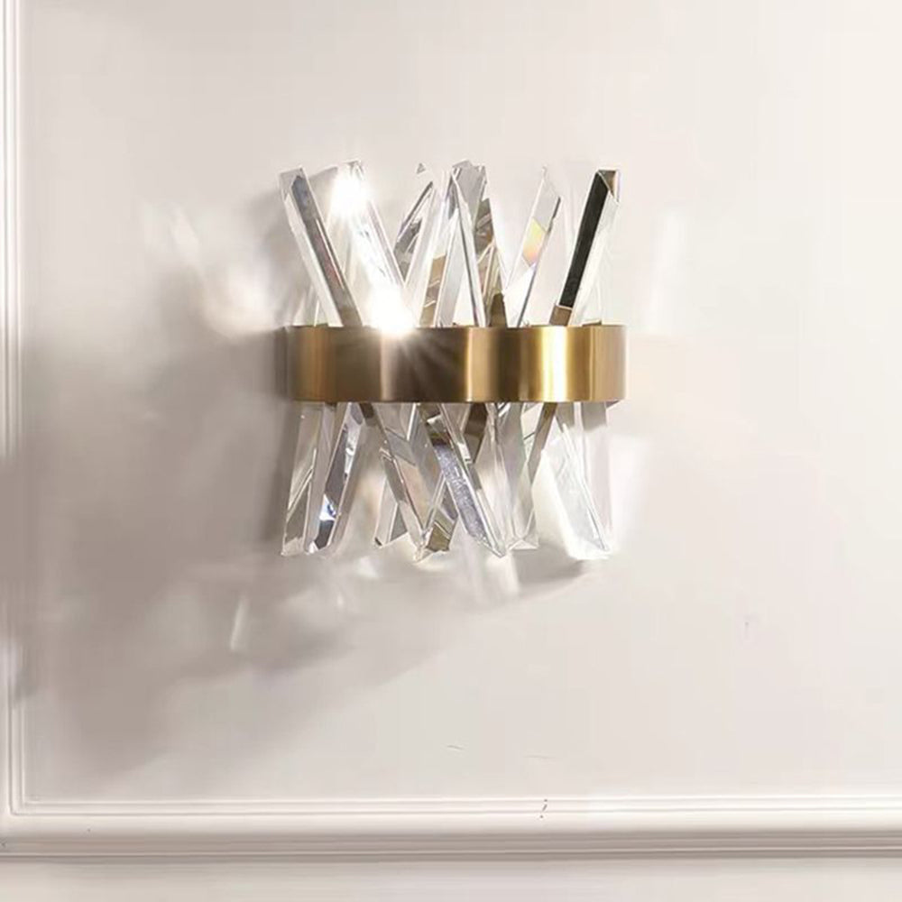 Freyza | Applique murale d’intérieur en cristal doré – chambre et salon