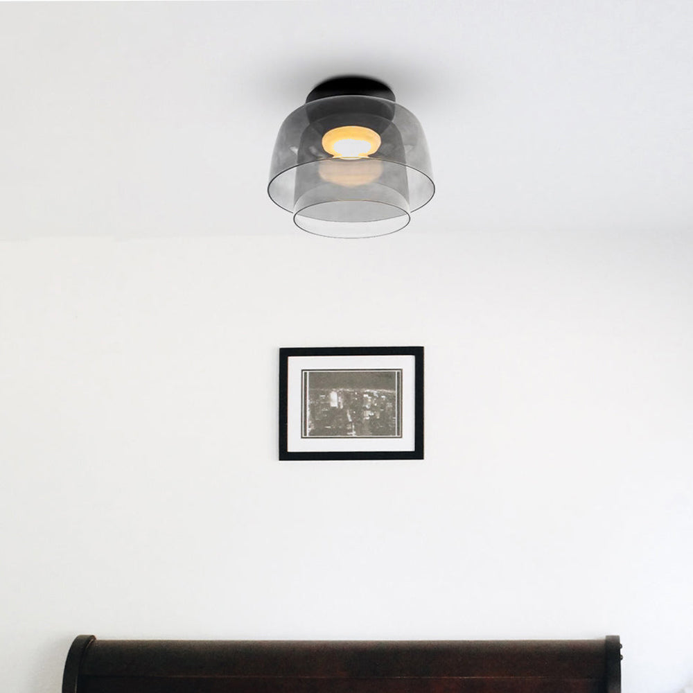 Freyza | Glass Flush Mount Ceiling Light – Modern Bedroom Hallway Kitchen