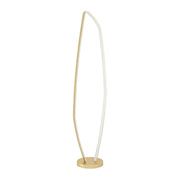 Freyza - LED Gold Floor Lamp | Elegant Organically Shaped Brushed Brass Upright | Warm White Modern Standing Light with Foot Switch