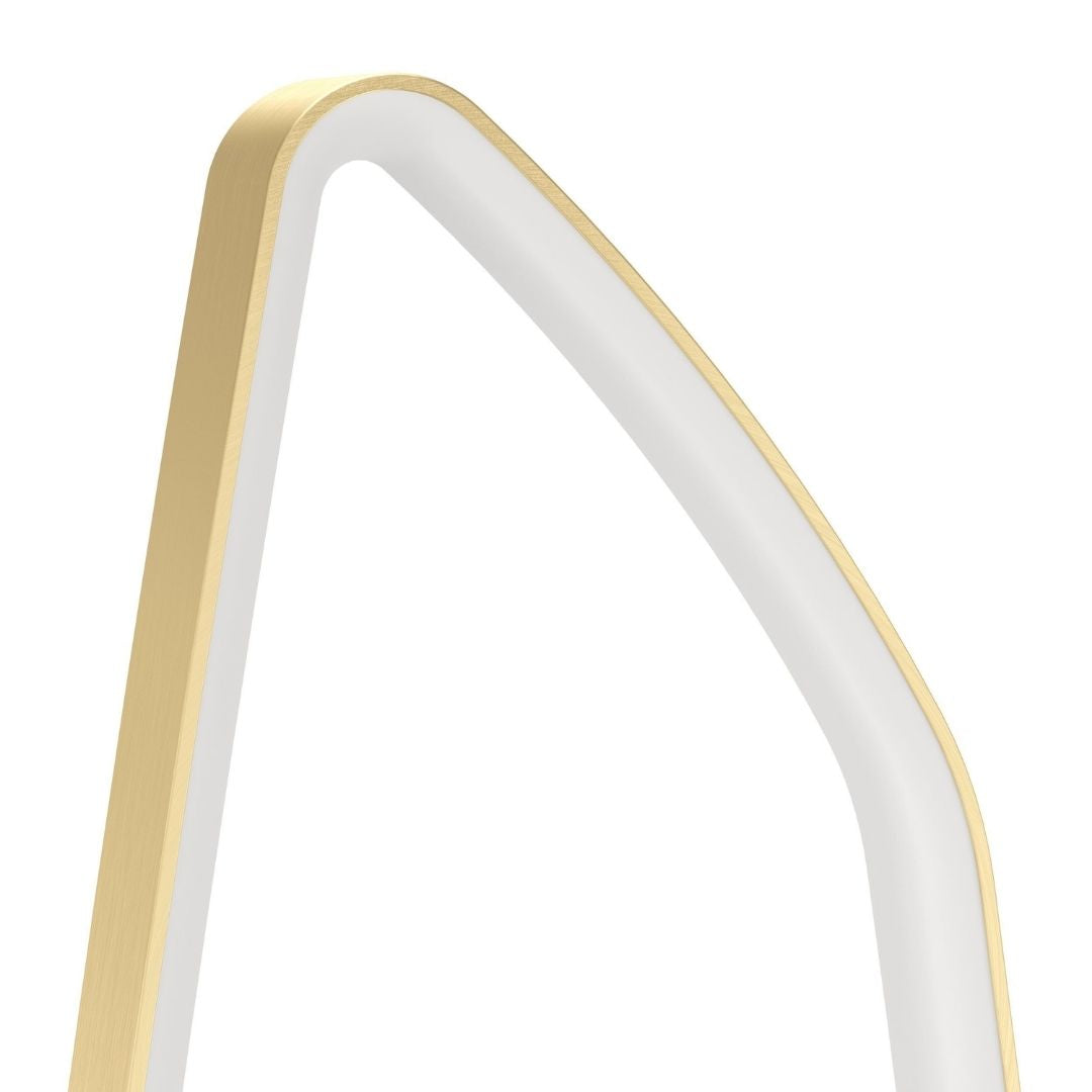 Freyza - LED Gold Floor Lamp | Elegant Organically Shaped Brushed Brass Upright | Warm White Modern Standing Light with Foot Switch