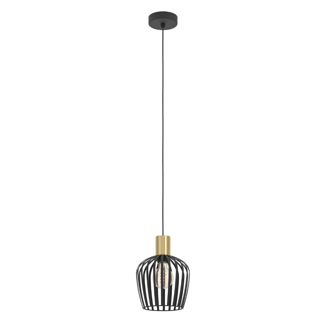 CagedAura | Elegant Industrial Black Steel Pendant Light Fixture 2