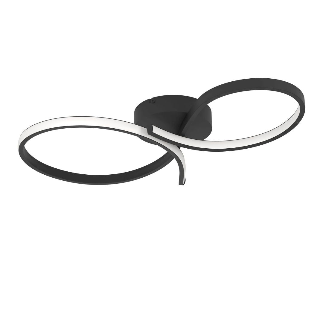 Freyza - Serpins Black LED Flush Ceiling Light