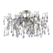 Freyza – 3-Light Silver & Glass Semi-Flush Ceiling Light | Metal Indoor Lighting Fixture with Clear Glass Shades