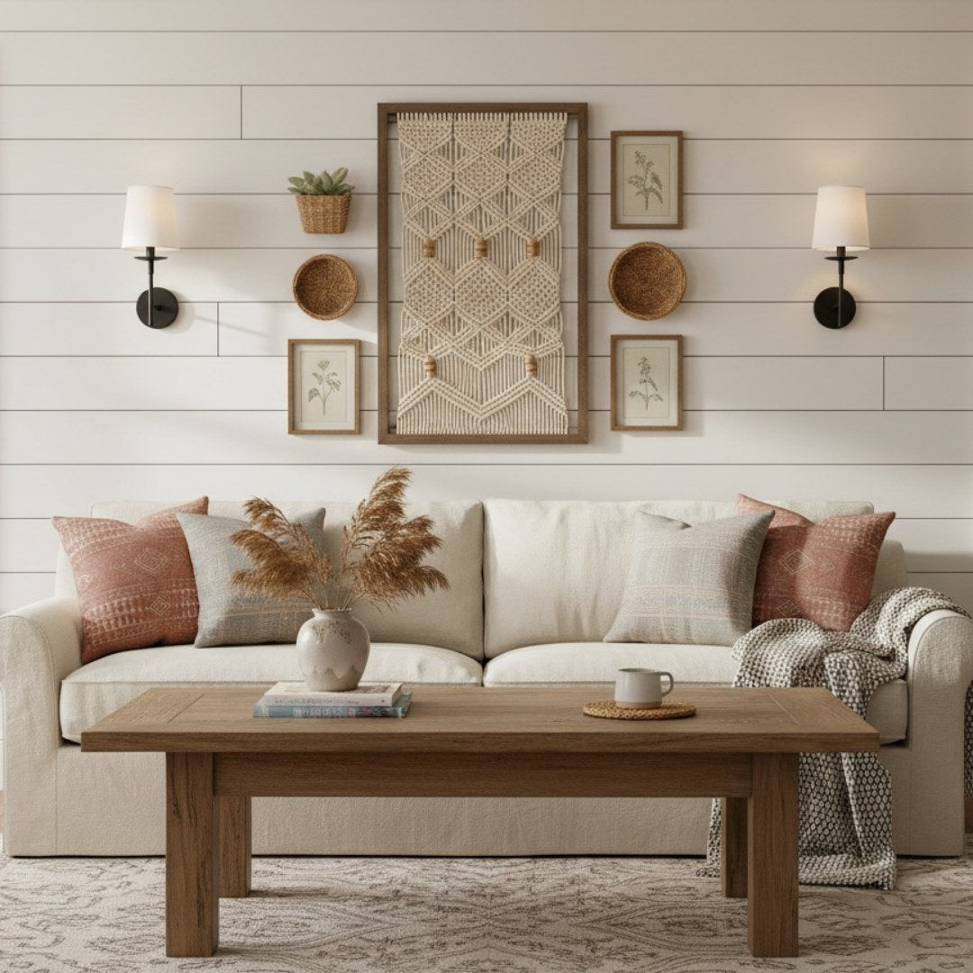 Freyza | Lodge Messing Stoff-Wandleuchte