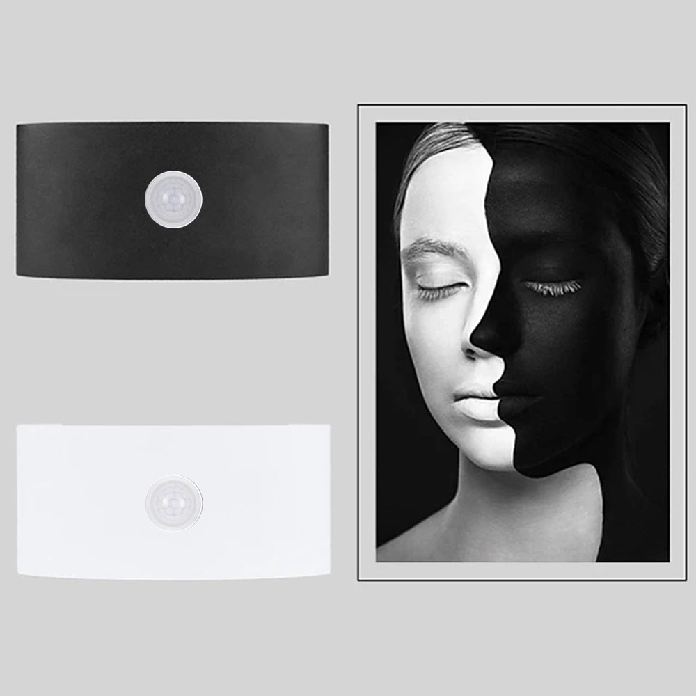 Freyza | Applique murale extérieure noire et blanche – Éclairage moderne pour jardin, porche et extérieur