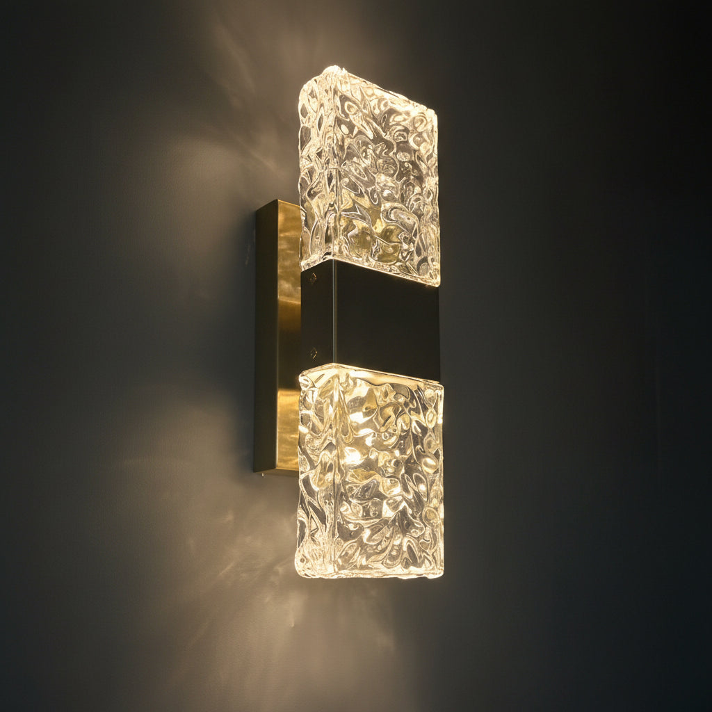 Freyza - Crystal Wall Sconce | Water Ripple Up Down Metal LED 30cm / 12in Modern Art Decor Light