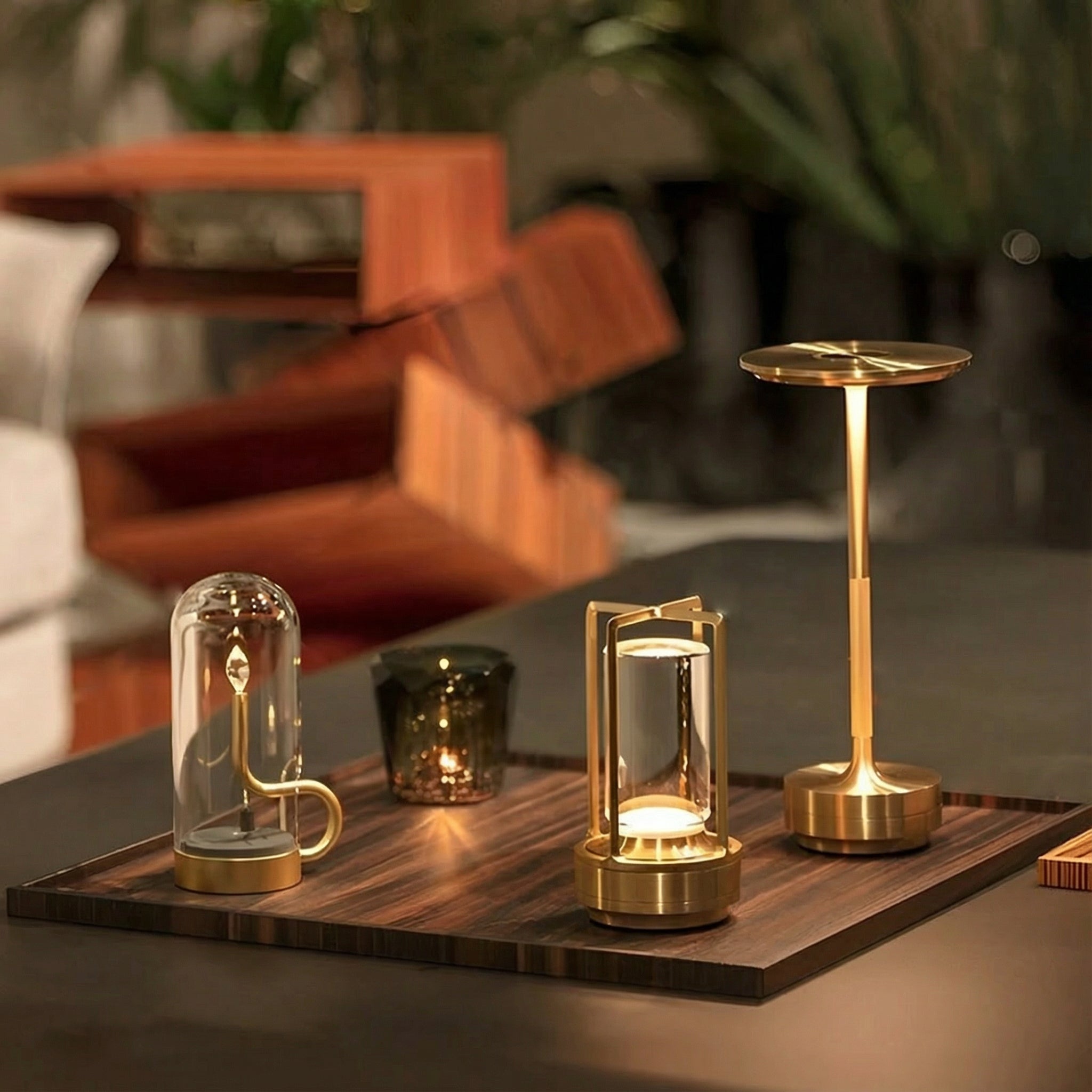 Freyza - LED Table Lamp Cordless UFO Design Plated Metal 3-Step Dimming 28cm / 11in