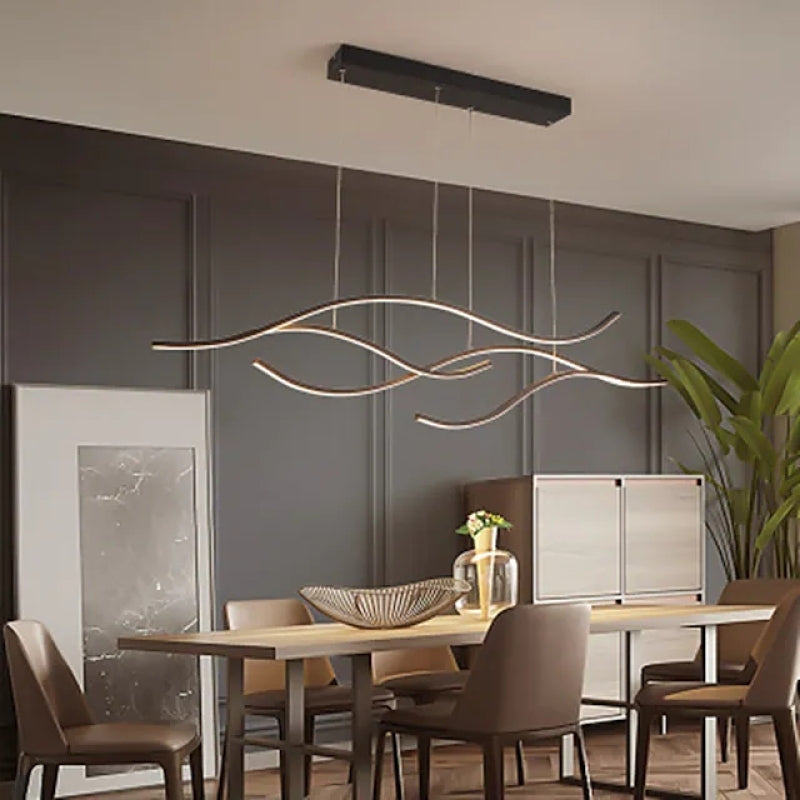 Freyza | Suspension noire et dorée à plusieurs lumières – Cuisine et salle à manger