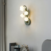 Freyza - LED Wall Sconce Light – French Country Floral Bellflower Glass (33x18cm / 12.9x7in)