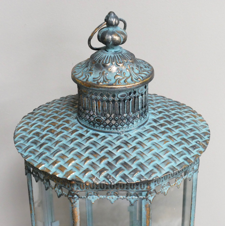 Freyza - Ornate Oxidized Lantern on a Stand - Small