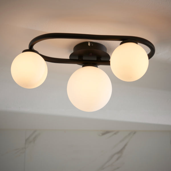 Freyza - Pulsa Matt Black Ceiling Light IP44