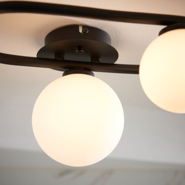 Freyza - Pulsa Matt Black Ceiling Light IP44
