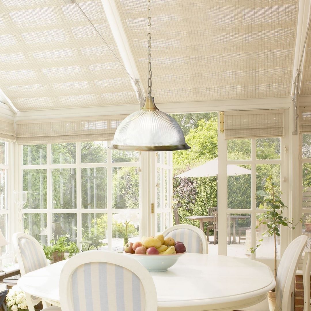 Freyza – American Diner Antique Brass Pendant Ceiling Light | Ribbed Clear Glass Single Light Fixture