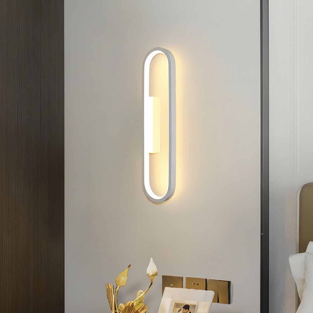 Freyza - LED Wall Sconce Light – Oval Minimalist Aluminum Silicone (40cm / 15.7in)