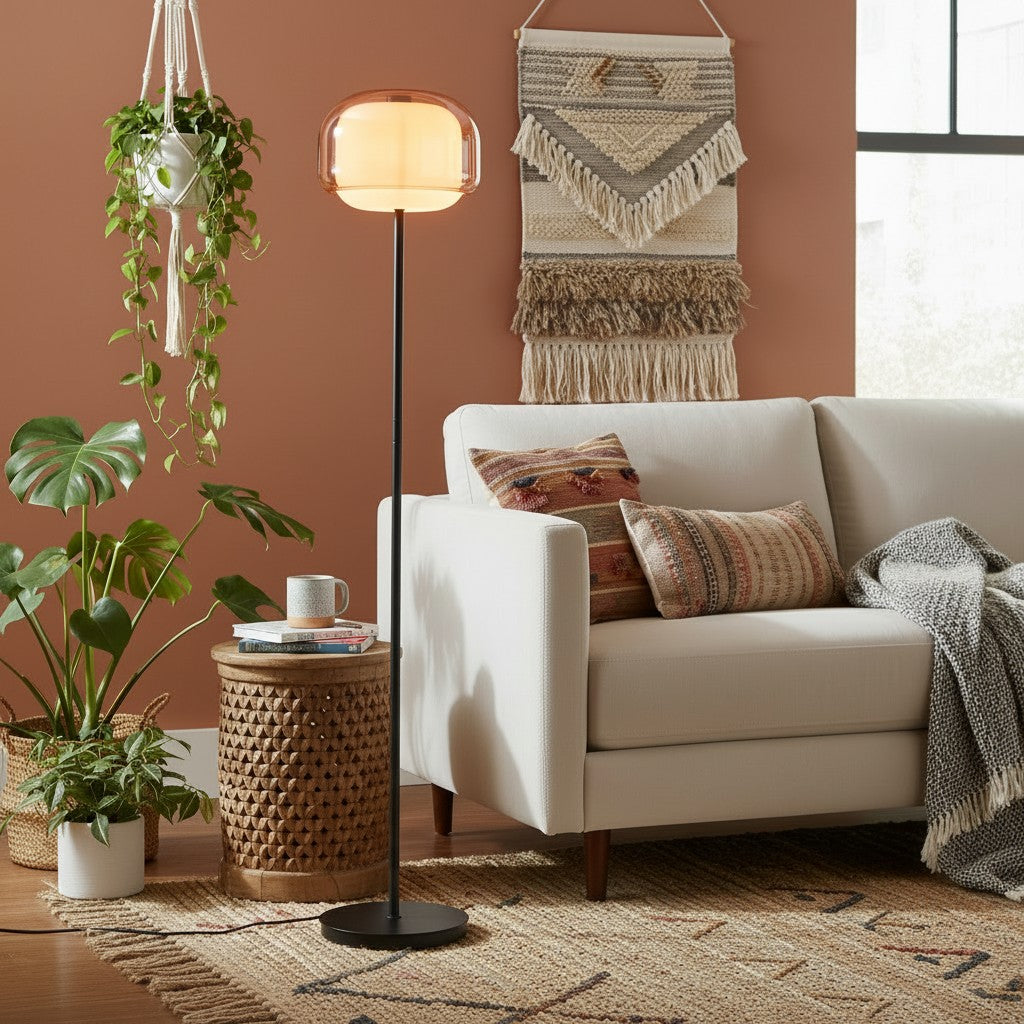 Freyza | Glass Floor Lamp – Modern Living Room Bedroom