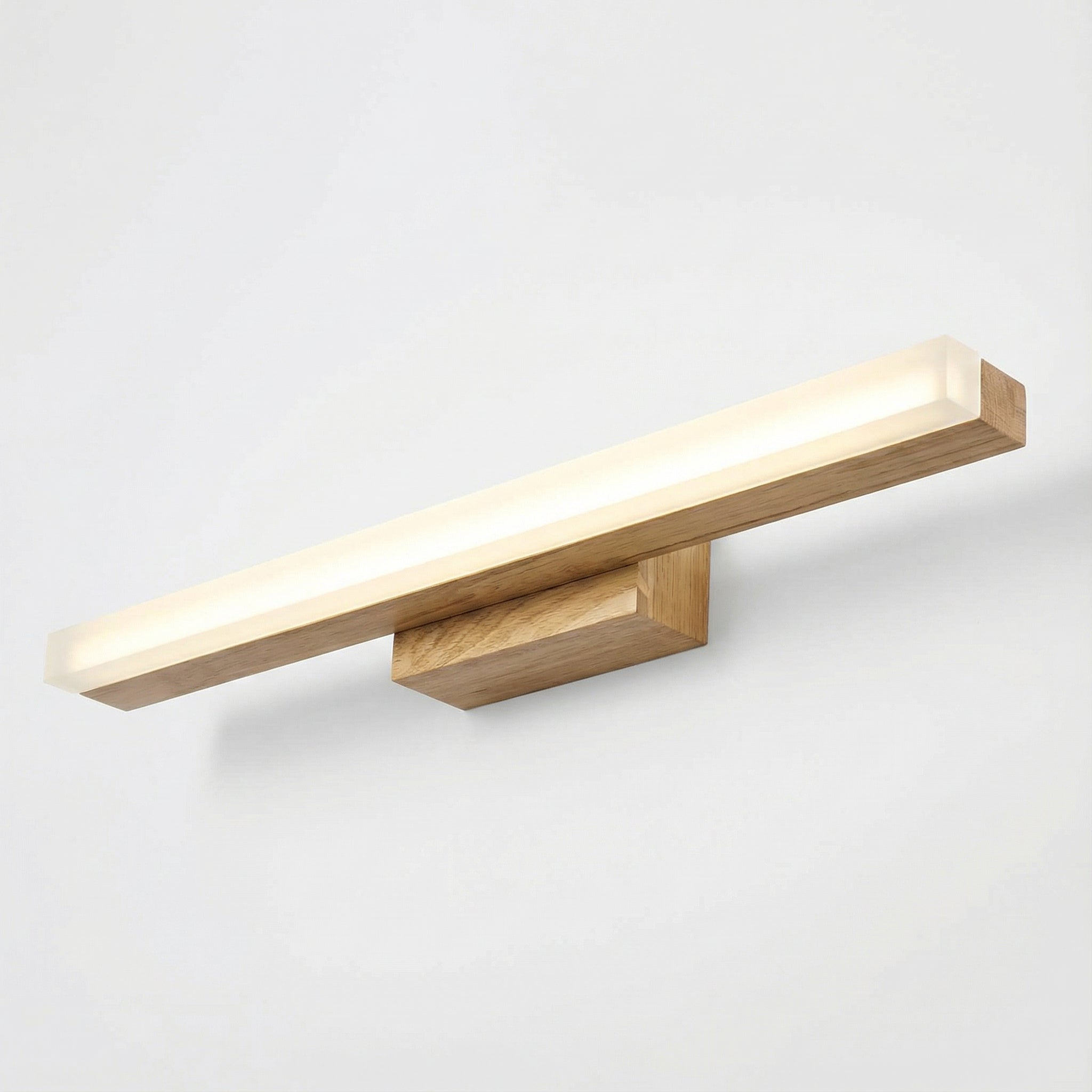 Freyza - Wall Light Modern Nordic LED Natural Wood Acrylic Vanity Mirror 40cm