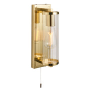 Freyza – Satin Brass IP44 Bathroom Wall Light | 315 mm Satin Brass Wall Sconce with E27 Bulb Fitting