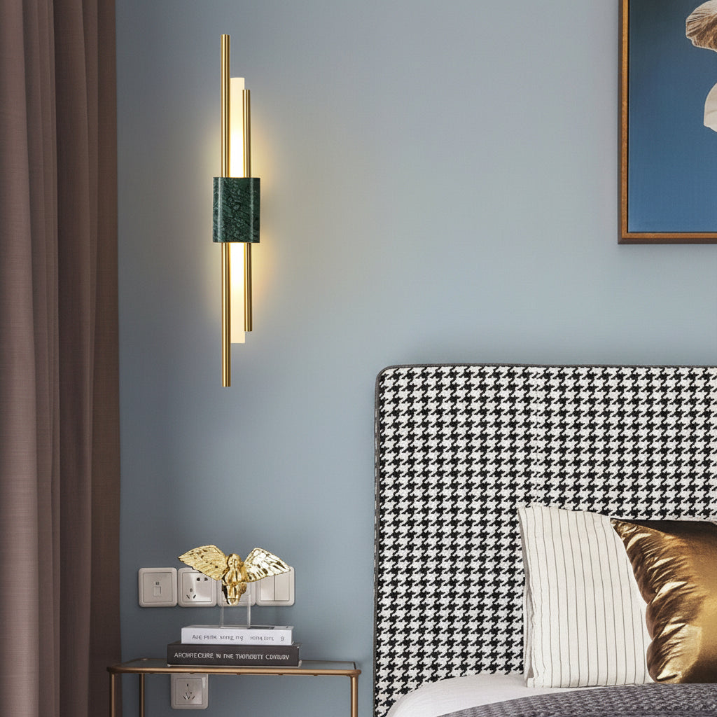 Freyza - Marble LED Wall Sconce Vertical Strip Gold Finish 50-60cm / 20-24in Postmodern Hallway Light