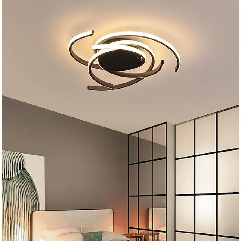 Freyza | Plafonnier affleurant noir et blanc à plusieurs lumières – Moderne pour chambre, couloir et cuisine