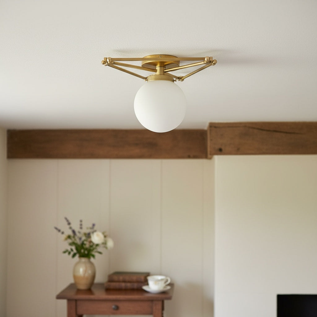 Freyza | Brass Flush Mount Ceiling Light – Bedroom Hallway Kitchen