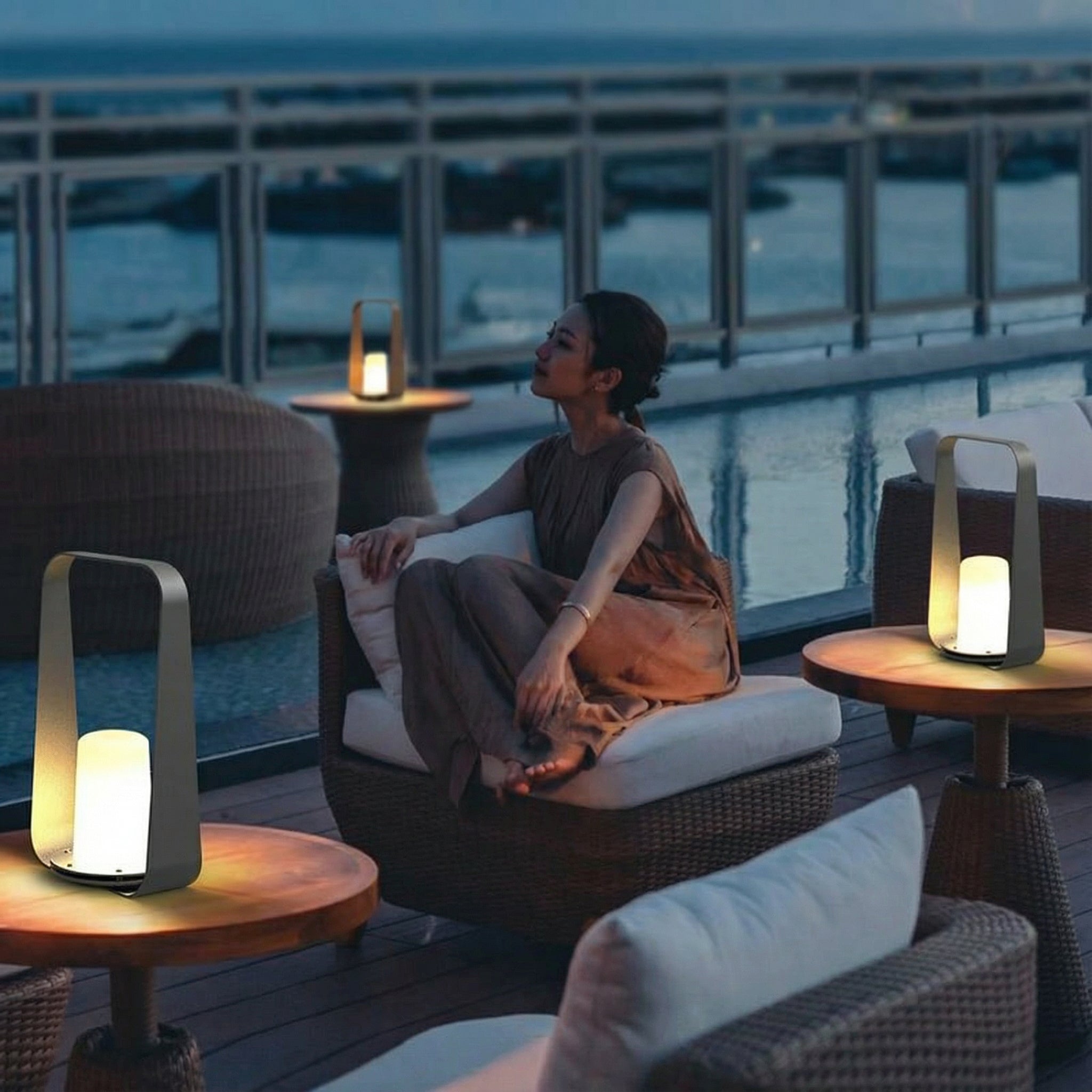 Freyza - LED Outdoor Table Lamp Rechargeable Cordless IP65 Waterproof Touch Dimming 6000mAh 30cm / 12in