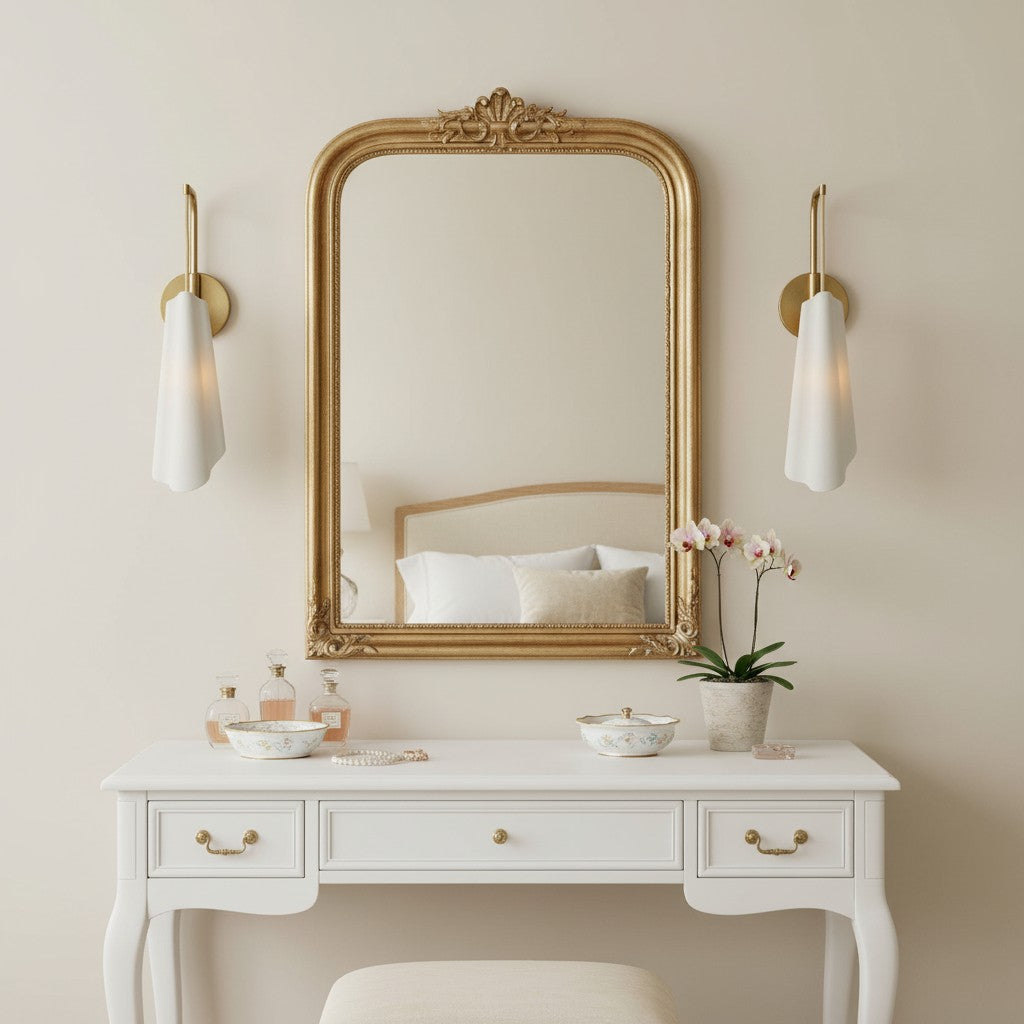 Freyza | Brass Ceramic Wall Sconce – Modern Living Room Hallway