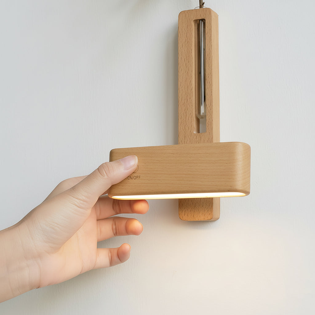 Freyza - LED Wall Sconce Light – Minimalist Wooden Magnetic USB Rechargeable (12x4cm / 4.7x1.5in)