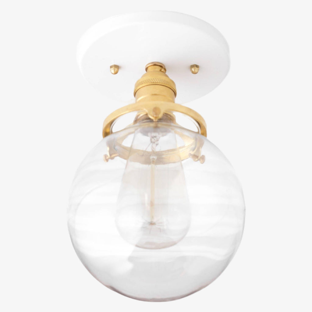Freyza | Glass Globe Ceiling Light – Retro Bedroom Hallway