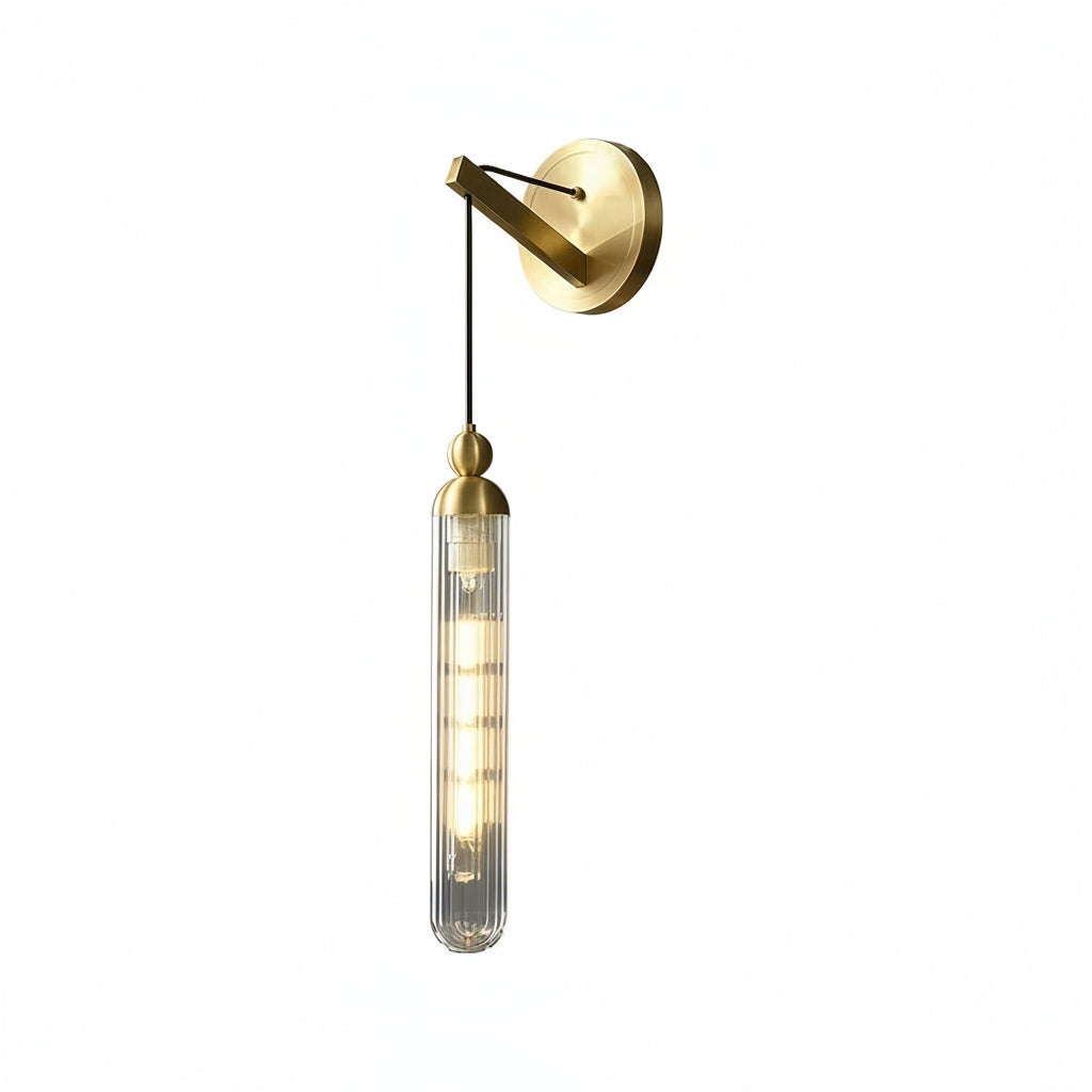 Freyza - LED Wall Sconce – Minimalist Brass Glass Globe Pendant G9 (12x45cm)