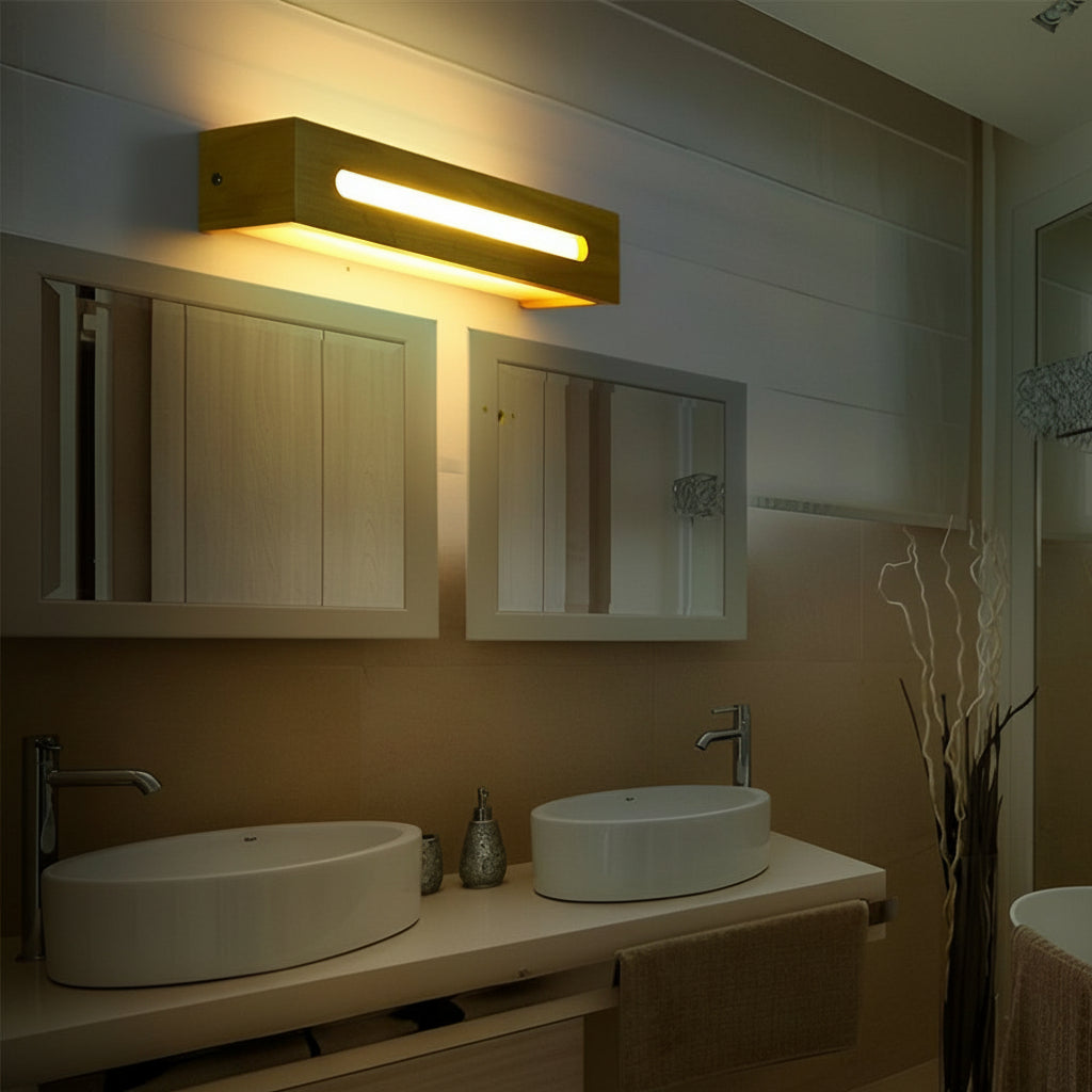 Freyza - Modern Nordic Waterproof Wood LED Wall Sconce – IP65 Outdoor Rectangular Wall Lamp