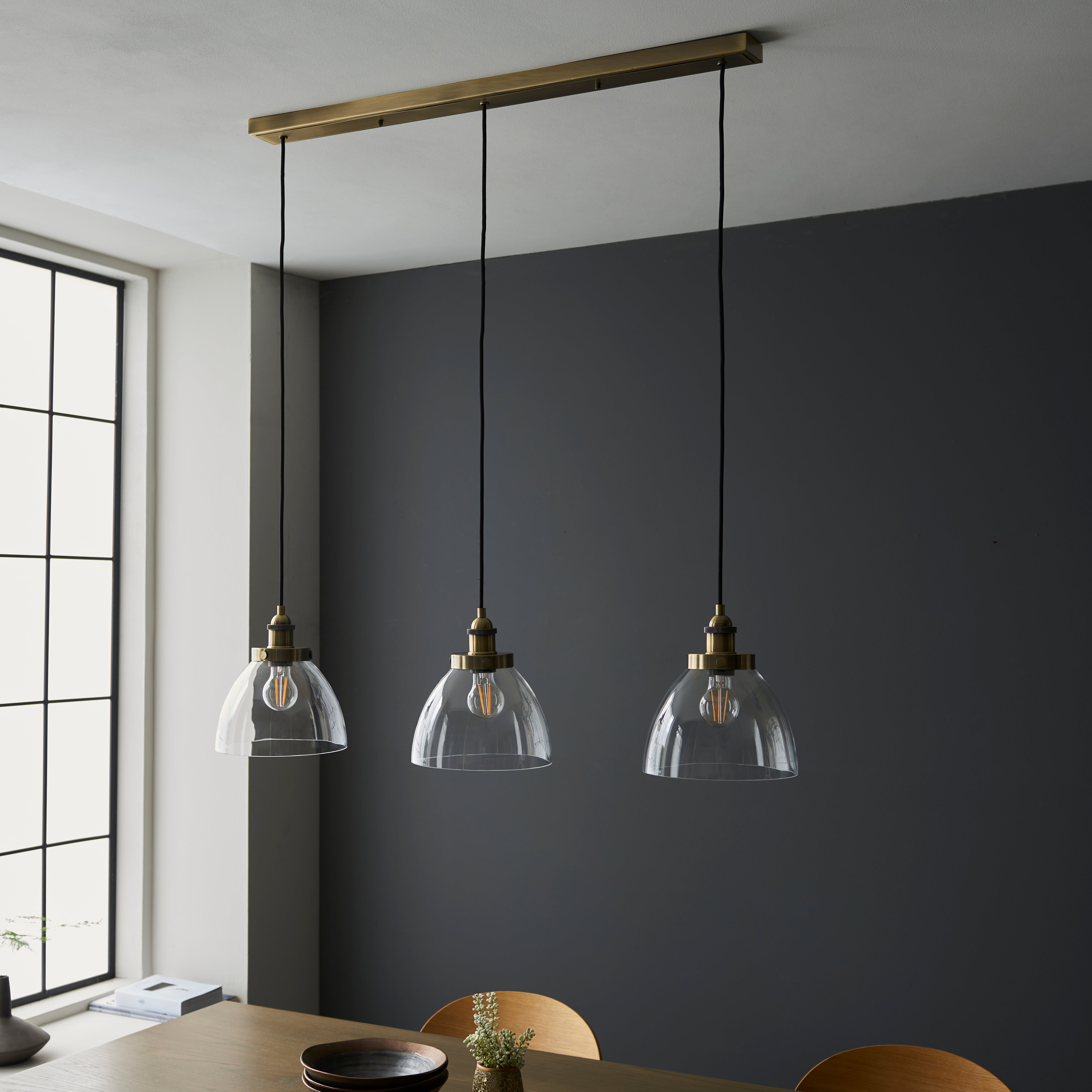 Hansen | Rustic Vintage 3 Pendant Light Ceiling Bar Fixture 4