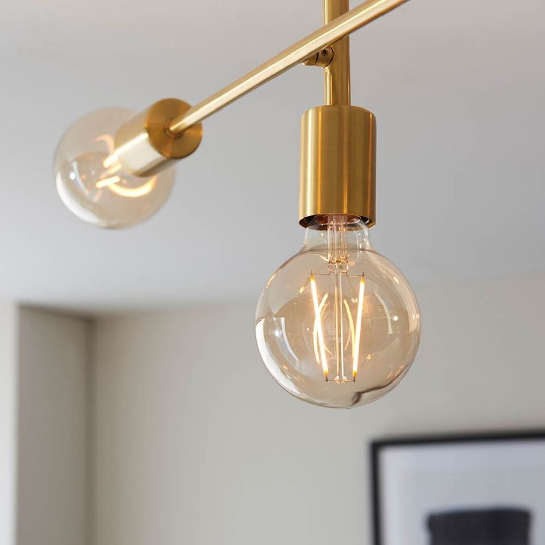 Freyza - Studio 5 Light Gold Semi Flush Ceiling Light
