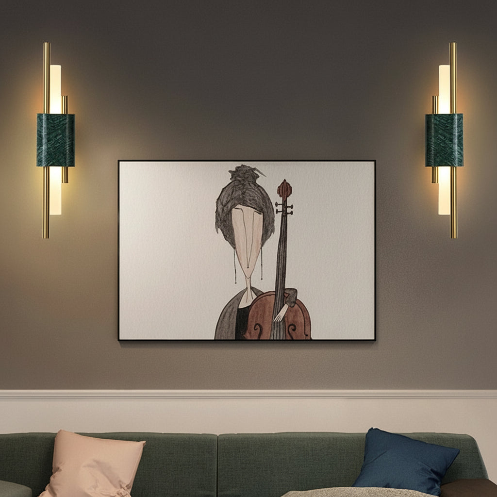 Freyza - Marble LED Wall Sconce Vertical Strip Gold Finish 50-60cm / 20-24in Postmodern Hallway Light