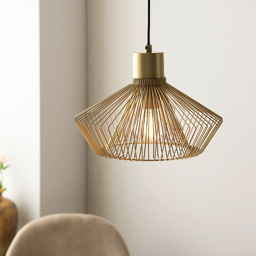 Freyza - Kimberley 1 Light Gold Pendant Ceiling Light