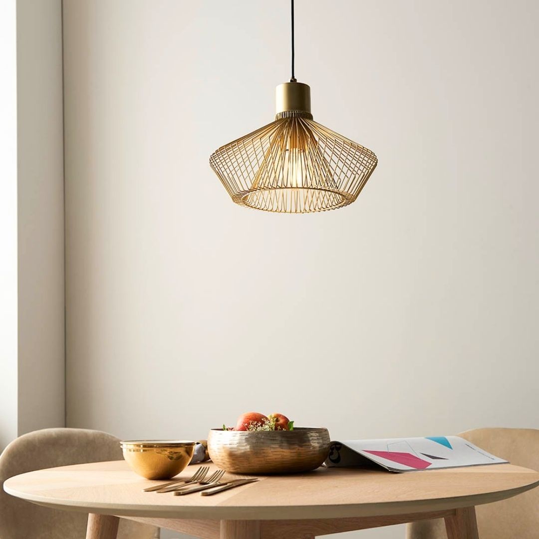 Freyza - Kimberley 1 Light Gold Pendant Ceiling Light