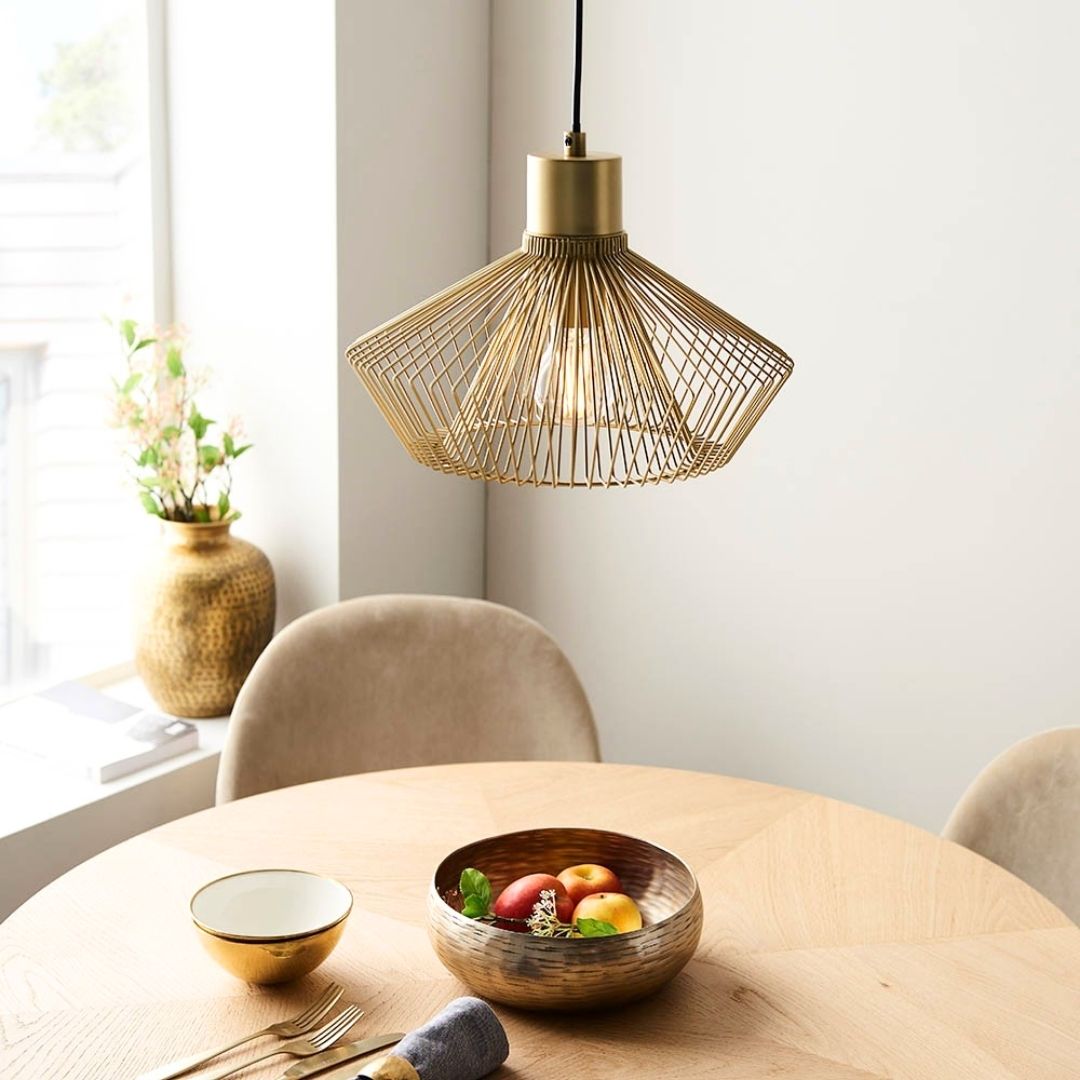 Freyza - Kimberley 1 Light Gold Pendant Ceiling Light