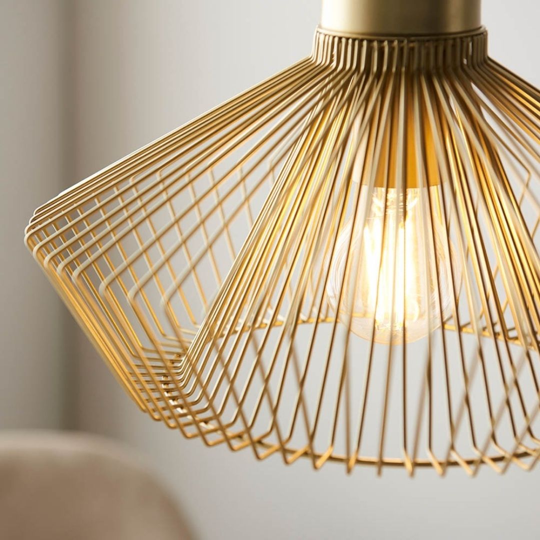Freyza - Kimberley 1 Light Gold Pendant Ceiling Light
