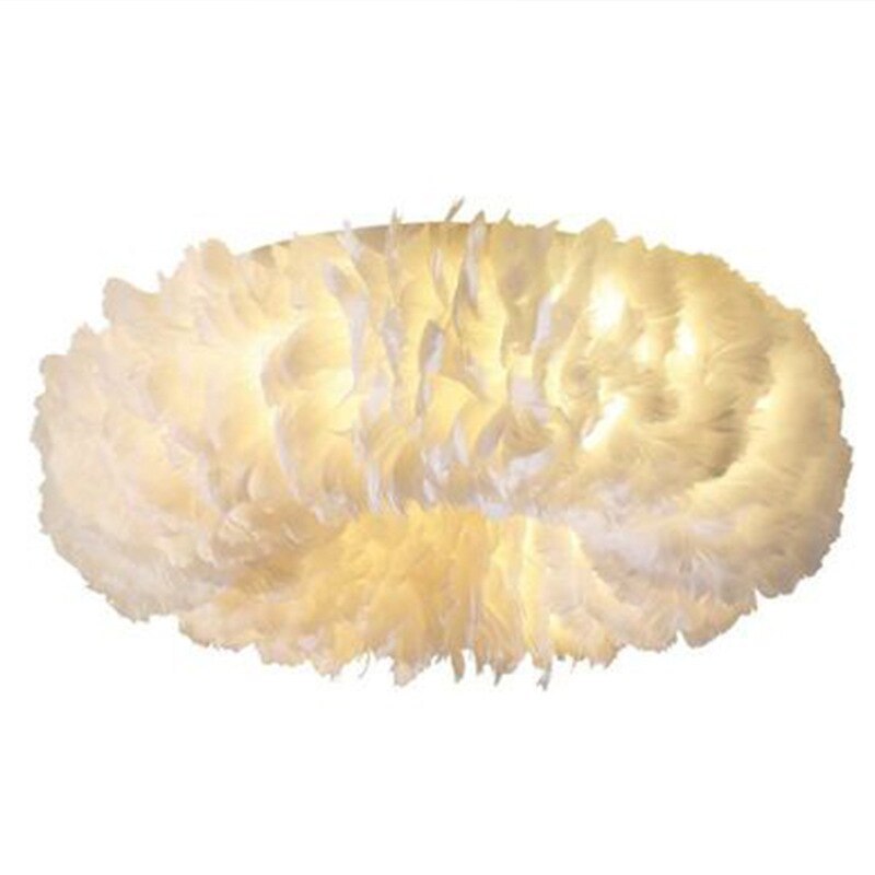 Freyza | Moore Swan Feather Flush-Mount-Deckenleuchte – Schlafzimmer, Flur, Küche