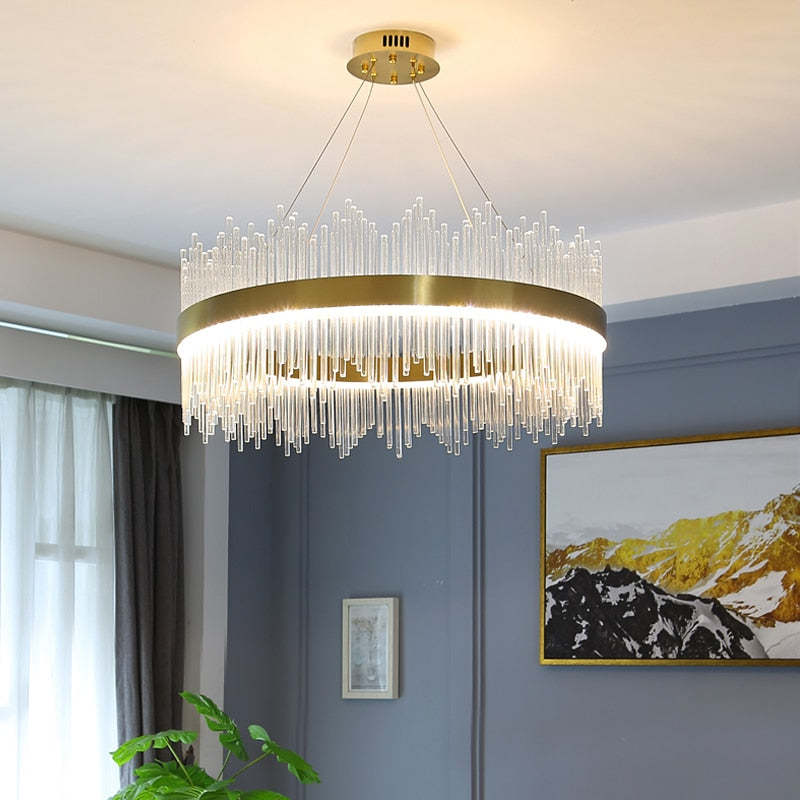 Freyza | Lustre doré – Salle à manger et salon modernes