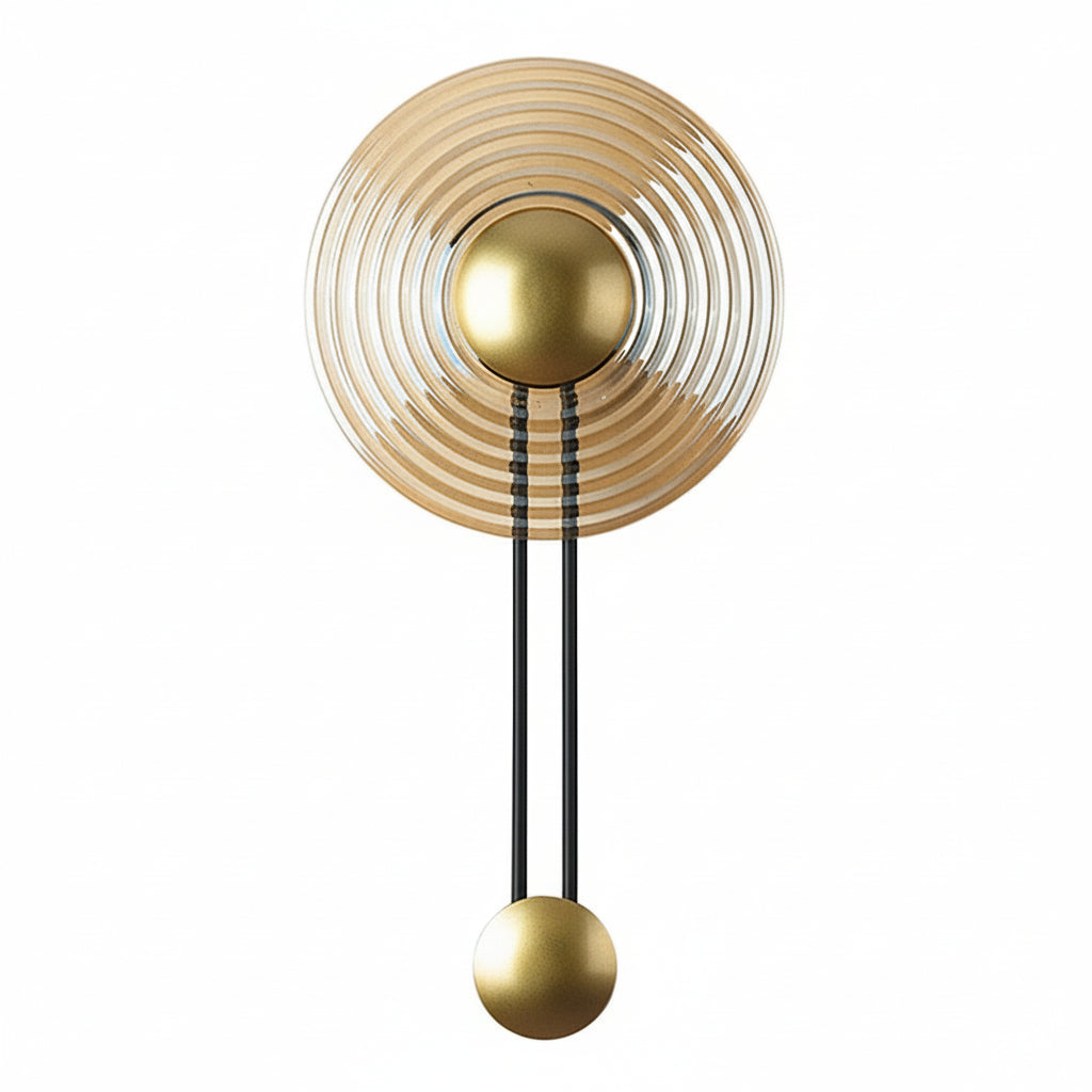 Freyza - Nordic Ripple Glass LED Wall Sconce – Modern Corrugated Circle Wall Light - Transparent/Amber